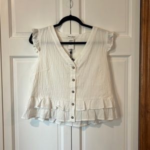 Newbury Kustom babydoll white top, size large(fits more like a medium)